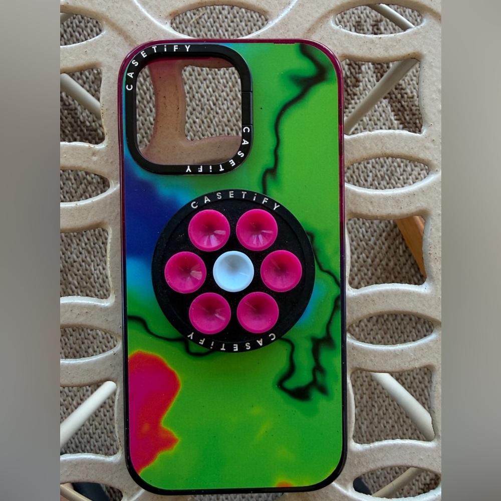 Casetify Neon Green and Pink Phone Case iPhone 15 pro max